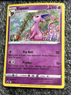 Espeon SWSH174 SWSH: Sword & Shield Promo Cards Holo 2021 Black star cosmos - Image 2