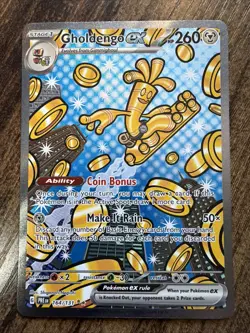 Pokemon Gholdengo EX TCG Prismatic Evolutions Card 164/131 NM Condition - Image 1