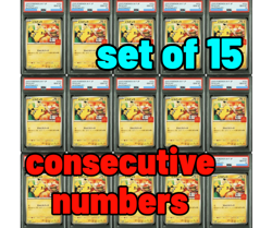 PSA 10 Pokemon Card Pikachu 020/M-P McDonald's Promo set of 15 sequential set JP - Image 1