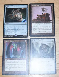 MTG 4 Artifact Thaumatic Compass, Bubble Matrix, Cursed Totem, Cauldron of Souls - Image 1