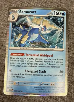 Pokemon Samurott 023/086 White Flare Holo Rare Pokemon TCG Card - Image 1