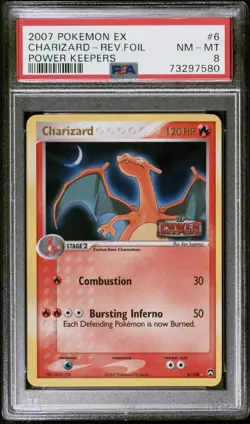 2007 Pokemon EX Power Keepers Charizard Reverse Holo #6/108 PSA - Image 1