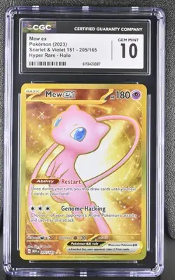 CGC 10 MEW EX 205 HYPER RARE SCARLET & VIOLET 151 HOLO POKEMON - Image 1