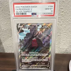 Pokemon Regidrago V Full Art Ultra Rare Holo 184/195 Silver Tempest PSA 10 - Image 2