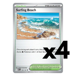 4x Surfing Beach - 129/132 - ME01: Mega Evolution (MEG) Pokemon Playset x4 - Image 1