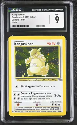 CGC 9 MINT ITALIAN Kangaskhan 2000 Jungle 5/64 Holo SWIRL Pokemon Card - Image 1