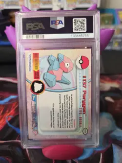 Topps Chrome 2000 Pokemon TV Animation Edition Porygon Blue Logo PSA 8 - Image 2