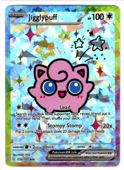 Pokemon Cracked Ice Holo - Rainbow Boarder * Fan Art * Jigglypuff Card - Image 1