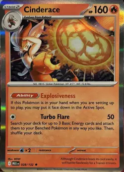 Pokemon - Cinderace 028/132 Mega Evolution Reverse Holo Rare - NM/M - Image 1