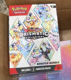 Pokemon Scarlet & Violet Prismatic Evolutions Booster Bundle 6 Packs - Image 1