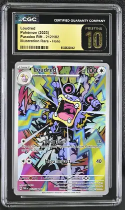 Pokemon Loudred 212/182 Illustration Rare Paradox Rift - CGC 10 PRISTINE - Image 1