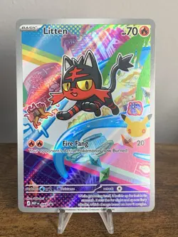 Litten Black Star Promo Illustration 044 MEP Mega Evolution Pokemon - NM - Image 1