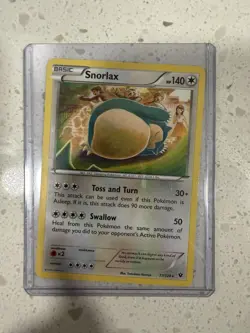 Pokemon Snorlax Fates Collide Regular Rare 77/124 140 HP 2016 - Image 1