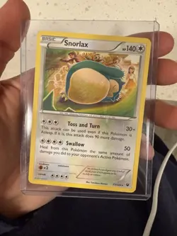 Pokemon Snorlax Fates Collide Regular Rare 77/124 140 HP 2016 - Image 3