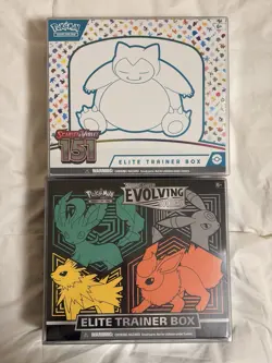 Pokemon TCG: 151 & Evolving Skies ETB Pair Of 2 Lot Sealed w Display Case - Image 1