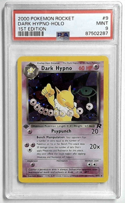 1x V1028: 2000: DARK HYPNO-HOLO: 9/82: 1ST EDITION: ROCKET: PSA 9: MINT: 875022 - Image 1