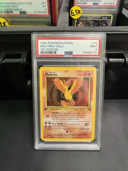 1999 POKEMON FOSSIL 1ST EDITION # 12/62 MOLTRES HOLO 💎PSA 9 Mint💎 - Image 1