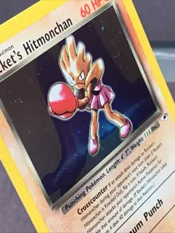 Pokemon TCG Gym Heroes Rocket's Hitmonchan Holo Rare 11/132 WOTC VTG NM Swirl - Image 3