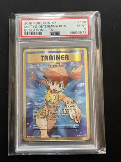 2016 POKEMON XY EVOLUTIONS #108 FULL ART/MISTY'S DETERMINATION PSA 9 - Image 1