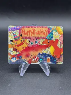 Pikachu Birthday Holo Pokemon Vintage Pocket Monster Vending Prism Sticker 354 - Image 1
