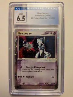 Mewtwo ex CGC 6.5 Ex/NM+ Pokemon 101/109 EX Ruby & Sapphire TCG 2003 Holo Rare - Image 1