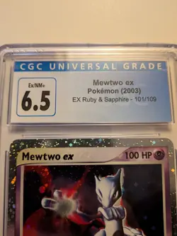 Mewtwo ex CGC 6.5 Ex/NM+ Pokemon 101/109 EX Ruby & Sapphire TCG 2003 Holo Rare - Image 2