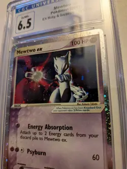 Mewtwo ex CGC 6.5 Ex/NM+ Pokemon 101/109 EX Ruby & Sapphire TCG 2003 Holo Rare - Image 3