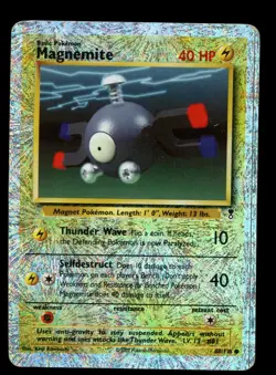 2002 WOTC POKEMON LEGENDARY COLLECTION MAGNEMITE 80/110 REVERSE HOLO FOIL MP-LP - Image 1