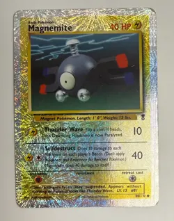 2002 WOTC POKEMON LEGENDARY COLLECTION MAGNEMITE 80/110 REVERSE HOLO FOIL MP-LP - Image 3