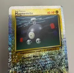 2002 WOTC POKEMON LEGENDARY COLLECTION MAGNEMITE 80/110 REVERSE HOLO FOIL MP-LP - Image 4