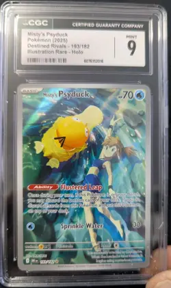 Pokemon Misty's Psyduck Illustration Rare 193 Sv10: Destined Rivals Holo CGC 9 - Image 1
