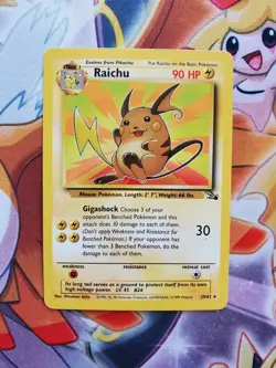 Pokemon Card Raichu 29/62 Fossil Rare Near Mint (NM) Condition - Image 1