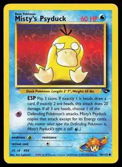 Misty's Psyduck 90/132 Common Gym Challenge Pokemon Card - Image 1