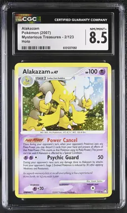 CGC 8.5 Alakazam 2007 Mysterious Treasures 2/123 Holo Pokemon Card - Image 1
