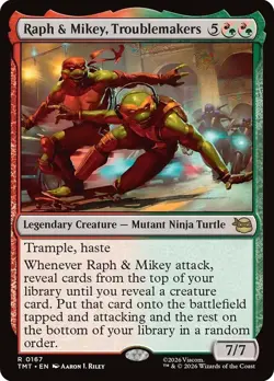 Raph & Mikey, Troublemakers Teenage Mutant Ninja Turtles NM MTG - Image 1