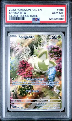 2023 POKEMON PAL EN-PALDEA EVOLVED ILLUSTRATION RARE #196 SPRIGATITO PSA 10 - Image 1