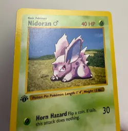 1999 WOTC POKEMON BASE SET SHADOWLESS 1ST EDITION NIDORAN 55/102 COMMON NM - Image 4