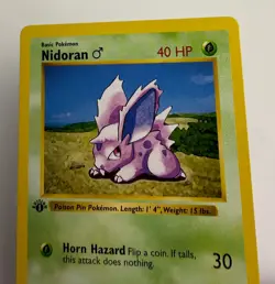 1999 WOTC POKEMON BASE SET SHADOWLESS 1ST EDITION NIDORAN 55/102 COMMON NM - Image 5