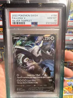 2002 Pokemon Lugia V (Full Art) 185/195 - Silver Tempest PSA GEM MT 10 - Image 1