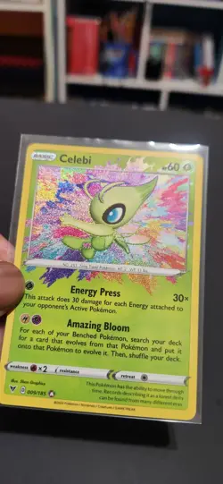 2020 Pokemon TCG Celebi Amazing Rare Vivid Voltage 009/185 NM Condition - Image 2