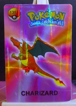 POKEMON POCKET MONSTERS VENDING PRISM STICKER 1357 CHARIZARD PURPLE PEOPLE EATER - Image 1