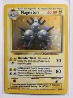 Magneton 9/102 - Base Set Holo Rare Pokemon TCG WOTC - Image 1