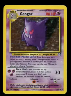 2002 WOTC POKEMON LEGENDARY COLLECTION GENGAR 11/110 HOLO FOIL RARE LP - Image 1