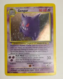 2002 WOTC POKEMON LEGENDARY COLLECTION GENGAR 11/110 HOLO FOIL RARE LP - Image 3