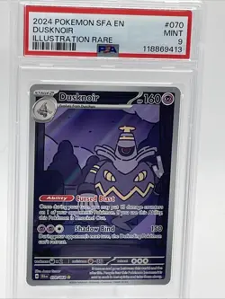 2024 POKEMON SFA EN-SHROUDED FABLE ILLUSTRATION RARE #070 DUSKNOIR PSA 9 - Image 1