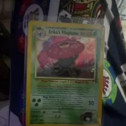 Pokemon TCG Erika's Vileplume Holo Rare Gym Heroes w/ SWIRL - Image 1