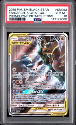 PSA 10 GARCHOMP & GIRATINA GX SM193 FULL ART BLACK STAR PROMO POKEMON 😍 - Image 1