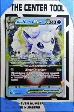 Pokemon TCG Alolan Vulpix VSTAR 034/195 Ultra Rare Silver Tempest Near Mint NM - Image 1
