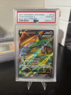2021 POKEMON JPN SWORD & SHIELD BLUE SKY STREAM #075 FULL ART/RAYQUAZA V PSA 10 - Image 4