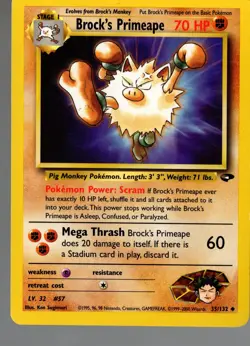 Pokemon Brock's Primeape 35/132 Gym Challenge NM - Image 1